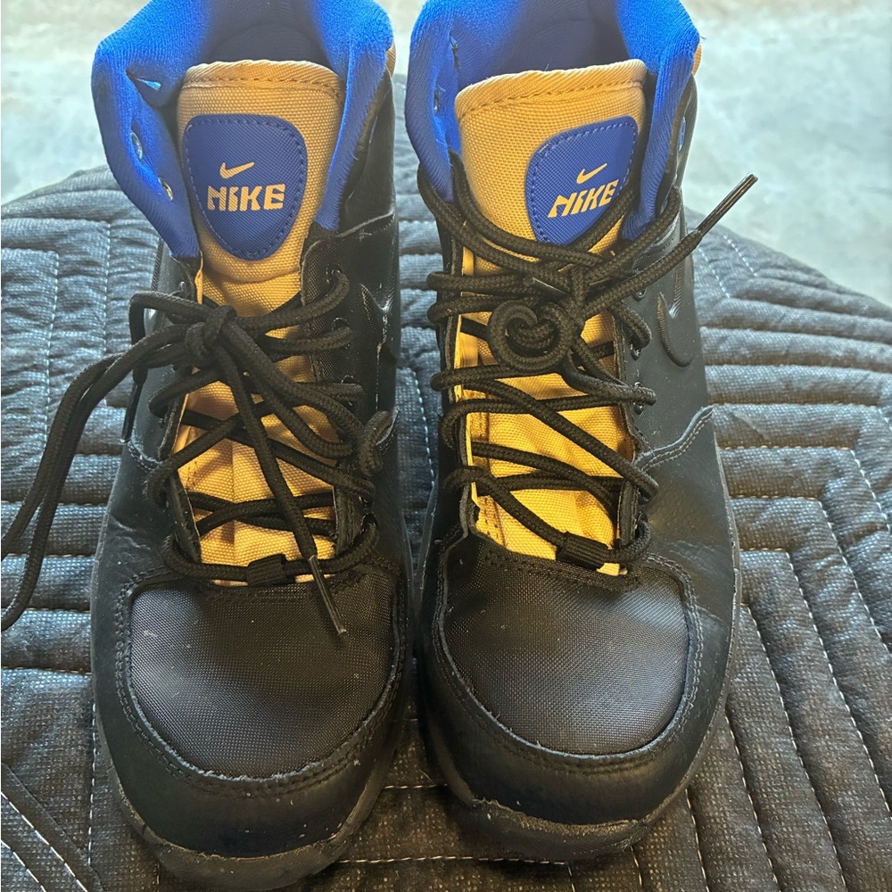 Nike Blue and Tan High-Top Sneakers